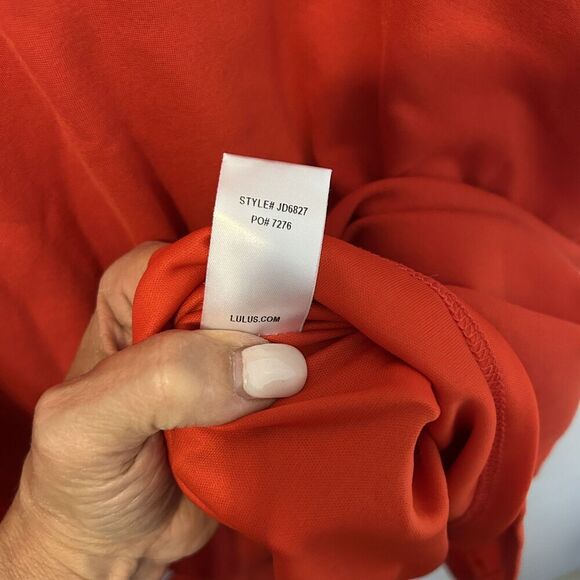 LuLu's Dress Womens M skater orange Fit And Flare Mesh Panel Sleeveless Party - Picture 10 of 14